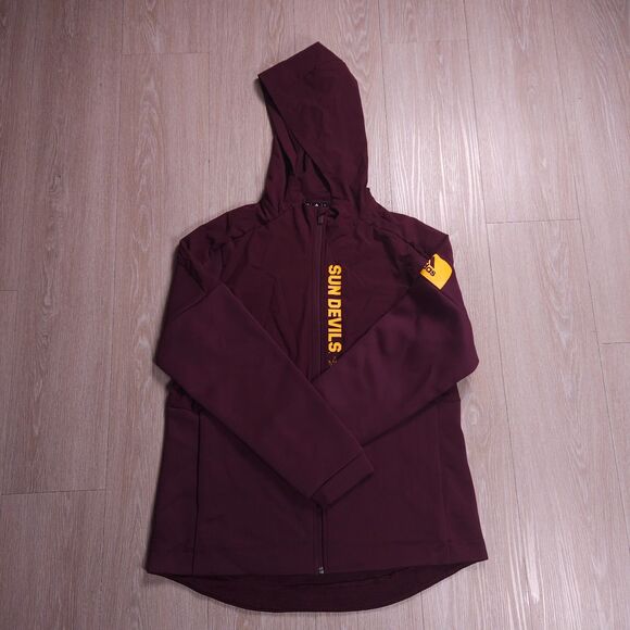 Adidas ASU Arizona State Sun Devils Team Issue Hoodie Jacket Men Large Burgandy - Picture 1 of 13